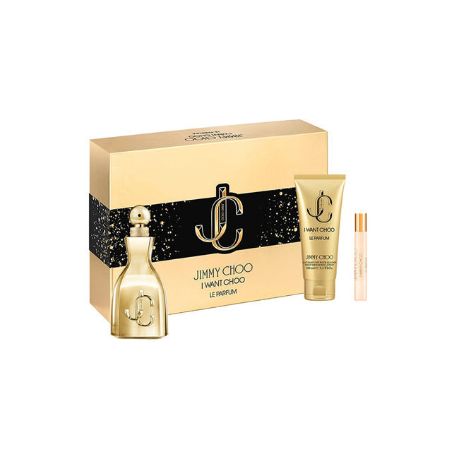 I Want Choo Le Parfum Gold (New Package) 3Pc Gift Set for Women by Jimmy Choo
