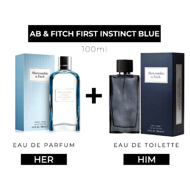 First Instinct Blue 100ml EDP Women + 100ml EDT Men by Abercrombie And Fitch