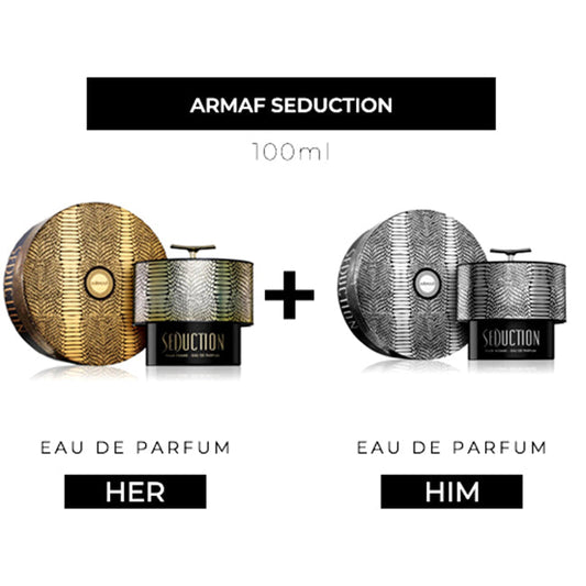Seduction Pour Femme 100ml EDP Women + Pour Homme 100ml EDP Men by Armaf