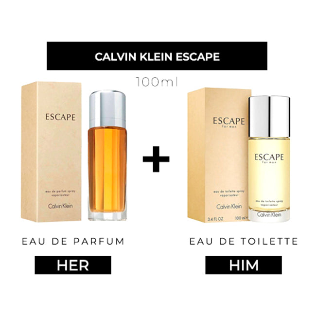 Escape 100ml EDP Women + 100ml EDT Men by Calvin Klein