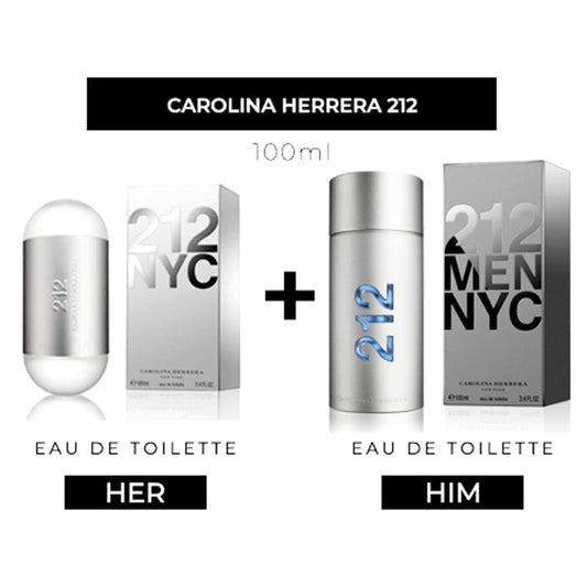CH 212 100ml EDT Women + 100ml EDT Men by Carolina Herrera
