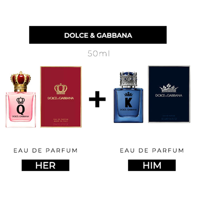 D&G Q 50ml EDP Women + D&G K 50ml EDP Men by Dolce & Gabbana