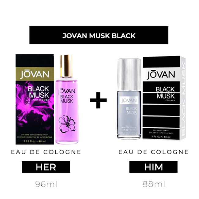 Jovan Musk Black 96ml EDC Women + 88ml EDC Men by Jovan