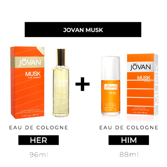 Jovan Musk 96ml EDC Women + 88ml EDC Men by Jovan