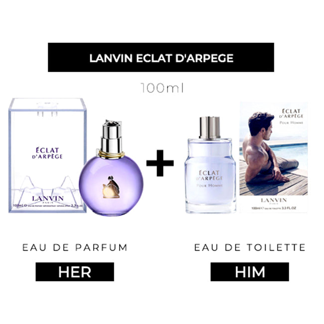 Eclat D'Arpege 100ml EDP Women + 100ml EDT Men by Lanvin
