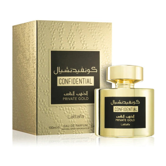 Lattafa Confidential Private Gold 100ml EDP Spray for Unisex by Lattafa