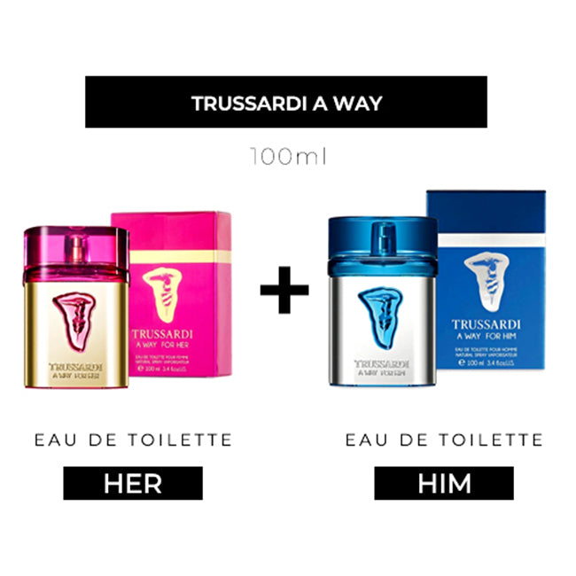 Trussardi A Way For Her 100ml EDT Women + For Him 100ml EDT Men by Trussardi