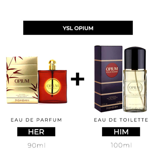 YSL Opium 90ml EDP Women + 100ml EDT Men by Yves Saint Laurent