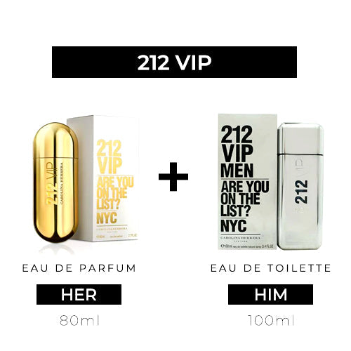 212 Vip 80ml EDP Women + 100ml EDT Men by Carolina Herrera