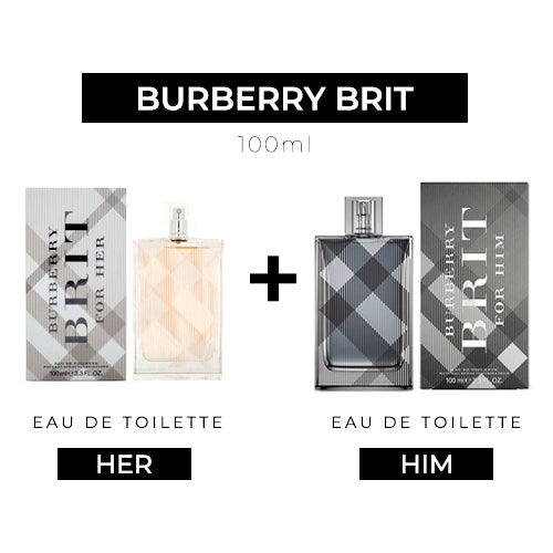 Brit 100ml EDT Women + 100ml EDT Men by Burberry