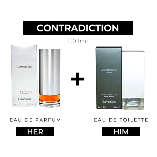 Contradiction 100ml EDP Women + 100ml EDT Men by Calvin Klein