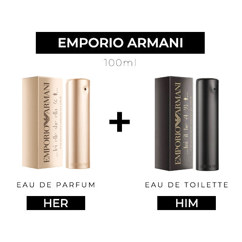 Emporio Armani She 100ml EDP + He 100ml EDT by Armani
