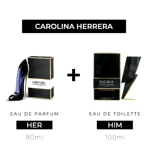Good Girl 80ml EDP Women + Bad Boy 100ml EDT Men by Carolina Herrera