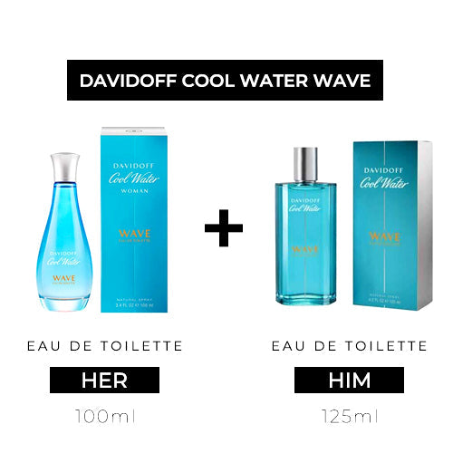 Cool Water Wave Woman 100ml EDT + 125ml EDT Men by Davidoff