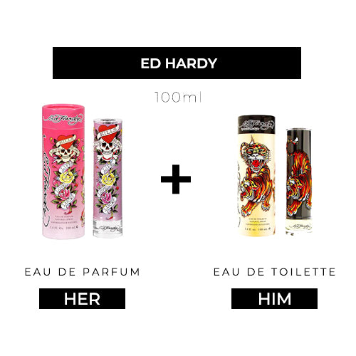 Ed Hardy 100ml EDP Women + 100ml EDT Men by Ed Hardy