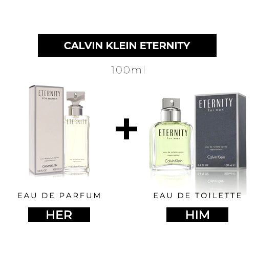 Eternity 100ml EDP Women + 100ml EDT Men by Calvin Klein