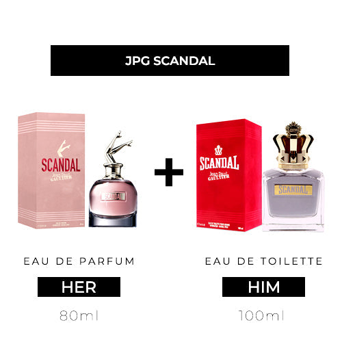 Jpg Scandal 80ml EDP Women + Pour Homme 100ml EDT Men by Jean Paul Gaultier