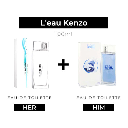 L'eau Kenzo Pour Femme 100ml EDT Women + Pour Homme 100ml EDT Men by Kenzo