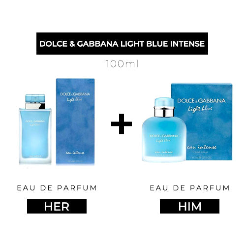 Light Blue Intense 100ml EDP Women + Pour Homme 100ml EDP Men by Dolce & Gabbana