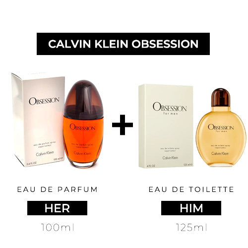 Obsession 100ml EDP Women + 125ml EDT Men by Calvin Klein