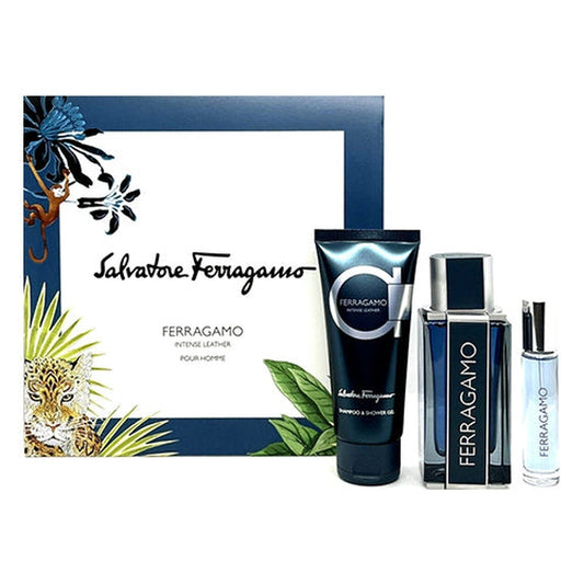 Salvatore Ferragamo Intense Leather 3Pc Gift Set for Men by Salvatore Ferragamo